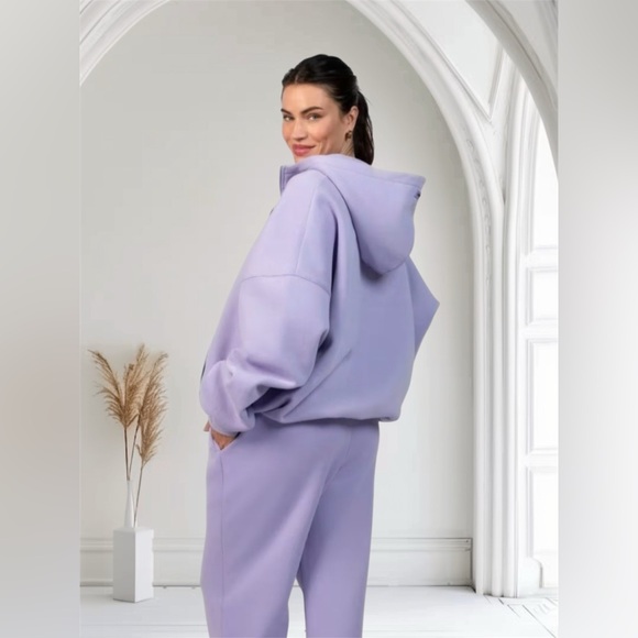 Comfort Lavender Oversized Zip-Up Hoodie | Unisex NWT | Cozy Streetwear - Picture 2 of 8